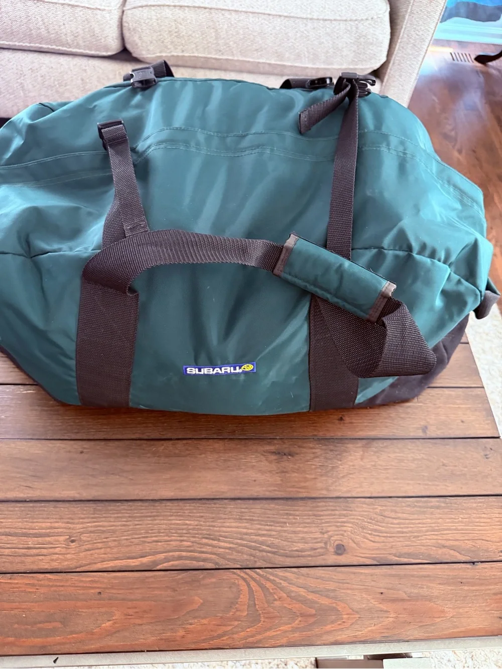 Vintage L.L.Bean Subaru Green Large Duffel Bag Unisex Canvas Travel Weekender